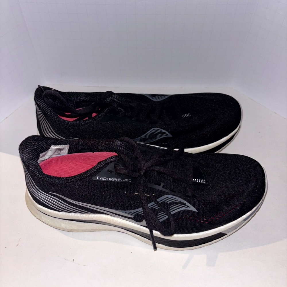 Saucony Endorphin Pro S10598-45 Womens 8 Running Shoes Black Athletic Sneaker - Picture 5 of 11